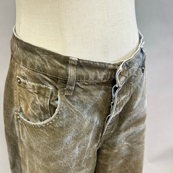 Free People We The Free Good Luck Coated Brown Barrel Leg Jeans Size 28 - Picture 5 of 16